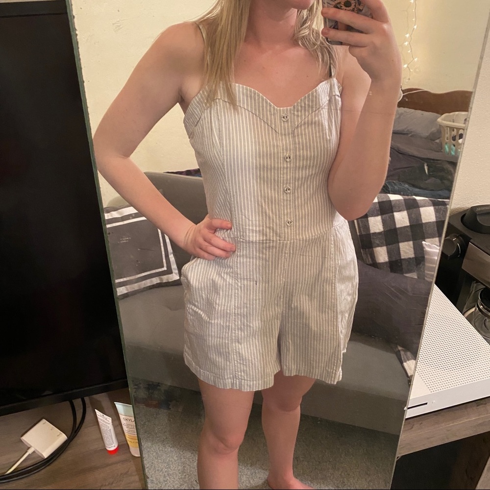 White & Blue Rompers - Picture 2 of 8